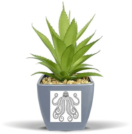Paint Octopus Eight Black Fake Ananas Blumentopf Vase Mini Decor