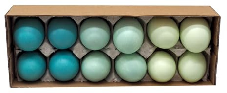 ZauberDeko Eier Hühnereier Mint Grün Salbei Mix Deko Ostern Tischdeko Frühling 12 Stück 6cm