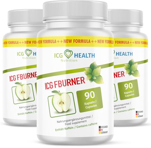 ICG FBURNER Health Nutrition | mit natürlichen Inhaltsstoffen | F Burn für Frau und Mann | 90 Kapseln 3x