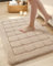 COLOR&GEOMETRY Badezimmerteppich Groß Badematte rutschfest 61 x 110 cm, Badteppich Waschbar Weiche Absorbierende Badvorleger Teppich Badezimmer für Badezimmerboden Dusche Badewanne, Beige