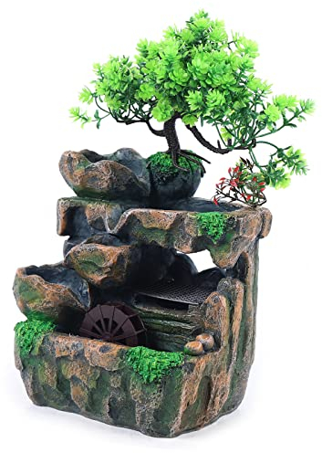 TaNeHaKi Tischbrunnen,Springbrunnen Dekoration,Zimmerbrunnen Mit Led Beleuchtung Und Nebel Wasserfallbrunnen,Zierbrunnen FüR Hause