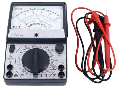 Multimetro con Puntatore MF47C Multimetro Analogico Anti-combustione Multimetro con Puntatore Analogico con Cicalino per Scenari Industriali
