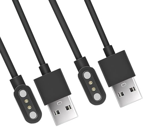 Wonvify 2 pièces câble de chargement de montre intelligente avec contact magnétique 2 broches 2,8 mm-9 et -9 antimagnétique, espacement des sondes de 2,8 mm, espacement magnétique de 9 mm, 60 cm
