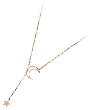 GALPADA Rose Gold Clavicle Chain Moon Star Necklace for Women Girls Fashion Charm Necklace