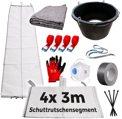 Scorprotect® Schuttrutsche Bauschuttrutsche 12 m flexibel mit Einfülltrichter, Packdecke und Zubehör
