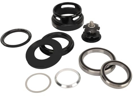 Qukaim Casque de vélo de montagne en alliage d'aluminium avec fourche et bols pour direction droite de 49,7 mm, casque de vélo pour VTT, design léger