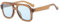 Long Keeper Retro Pilot Sonnenbrille Herren Damen 70er Vintage Sonnenbrille Pilotenbrille Eckig Klassisch Piloten Gelb Getönte Brille mit UV400 Schutz, 50MM (Klares Braun Rahmen - Blau Linse)