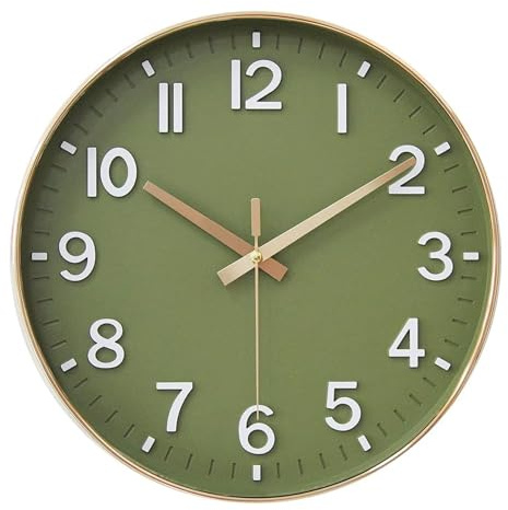 Tyme Wanduhr 30cm mit schleichender Sekunde ohne Tickgeräus Quartz Modern Rund für Büro, Wohnzimmer, Küche, Schule und Kinderzimmer Model