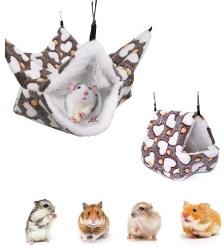 Fonyiunce 2 Stück Meerschweinchen Hängematte, Meerschweinchen Kleintiere Betthöhle, Hängematte für Kleintiere, Meerschweinchen Kuschelhöhle, Geeignet Für Hamster, Meerschweinchen, Kleine Haustiere