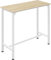 EUGAD Bartisch Helle Eiche, Stehtisch, Küchentisch, Bar Tisch schmal, Konsolentisch, Flurtisch, Beistelltisch hoch, für Bar Bistro Kücheninsel, aus Holzwerkstoff Metall, 100x100x40cm
