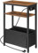 HOOBRO Beistelltisch mit Ladestation, Nachttisch mit Stauraum, Sofatisch mit Steckdose und USB-Anschlüssen, für kleine Räume, Schlafzimmer, Wohnzimmer, Rustikales Braun und Schwarz EBF125CBZ01