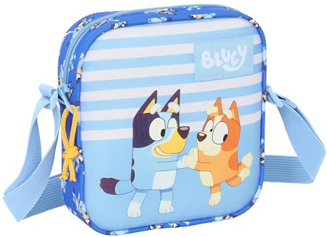 safta Blue Let's Play Kleine Umhängetasche für Kinder, ideal für Kinder von 5 bis 14 Jahren, bequem und vielseitig, Qualität und Widerstandsfähigkeit, 16 x 4 x 18 cm, blau, M, Casual