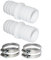 Conector de manguera de 38 mm para sistemas de piscina equipado con abrazaderas de acero inoxidable (2+4)