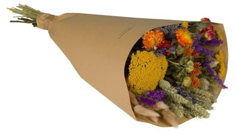 Fleurs séchées, grand bouquet de champ, orange, 50-60 cm, Ø 30 cm, fleurs séchées