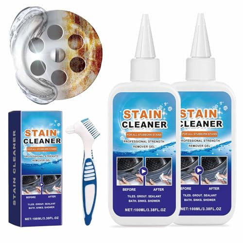 Haushalts-Fleckenentfernungsgel,2025 Upgrade 100 ml Waschmaschinenreiniger,Fugenreiniger,zum Reinigen von Fugen,Fliesen,Kühlschränken,Fenstern,Badezimmern und Küchenspülen