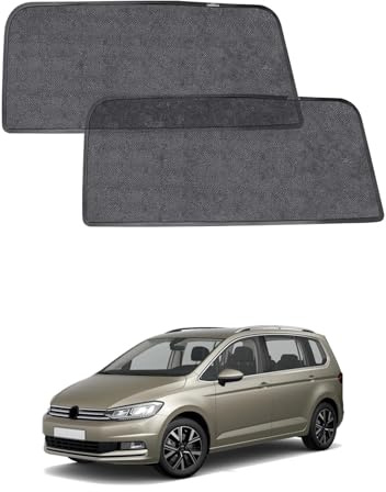 Auto-Sonnenschutz für VW Touran (2016–2024), Sonnenblenden für hintere Seitenfenster, Atmungsaktiv, UV-Schutz und Hitzeschutz, Doppelte Schutzwirkung für Baby, Haustiere-2er Set