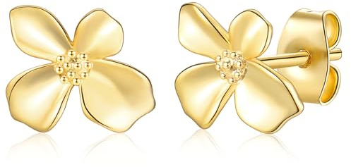 Klein Gardenieblüte Ohrstecker Silber/Gold Ohrringe für Damen Mädchen Hypoallergen Kleine Blumen Ohrringe Helix Knorpel Ohrringe Schmuck Geschenke