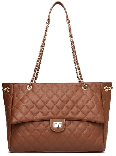 unisoul Handtasche Damen große, Shopper Tasche Umhängetasche Elegante Schultertasche PU Leder Tote Bag für Arbeit Einkaufen und Reisen