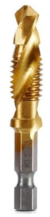 Brocas de grifo compuestas, broca rosca tornillo, vástago hexagonal chapado en titanio HSS, 1 ud(M10x1.5)