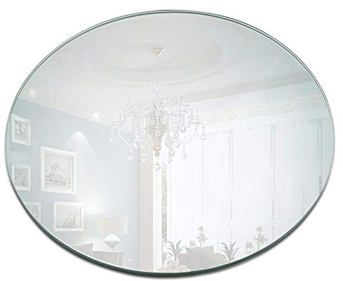 Juego de 12 placas redondas de espejo de 10 pulgadas, borde redondeado de 1,5 mm, bandejas de espejos redondos para centros de mesa de boda, manualidades, Navidad, decoración de fiestas