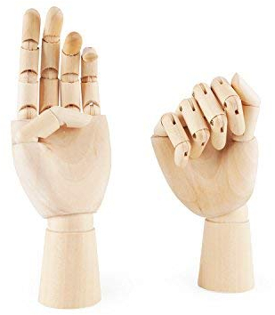 PDFans-Handmodell aus Holz, mit exakt gegliederten Fingern und flexiblen Gelenken, für Kunst / Zeichnung / Ausstellung Left+Right Hands