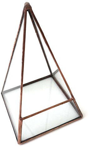 Pyramid Terrarium/Geometric Glass Plant Pot/Modern Planter/Handmade in England (Mega, Rustic Copper)