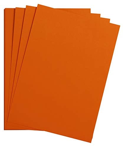 Clairefontaine 975255C Packung mit 25 Bastelkartons Maya, 185g, DIN A4, 21 x 29,7cm, 1 Pack, orange