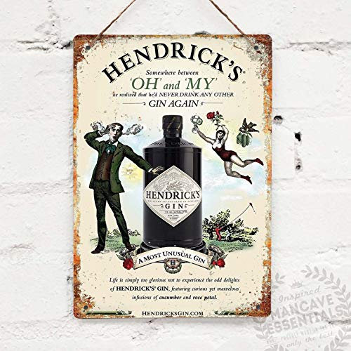 BDTS Hendricks Gin Drink Vintage Tin Sign Metal Decor Metal Sign Wall Metal Tin Sign 8X12 inches