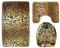 FeiliandaJJ Badematten Set 3 Teilig rutschfest,3pcs Bad Teppiche Set Tiger Leopard Drucken Waschbar Badgarnitur Badezimmer Matte Set Dusch Vorleger Teppich für Badezimmer Toilet (B)