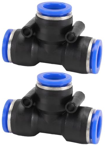 SENRISE Lot de 2 Raccords Pneumatiques Coudés/Droits/Y/T/Réducteur de Tuyau d'Air pour Connexion Rapide, Outils Pneumatiques (Raccord T 12 mm)