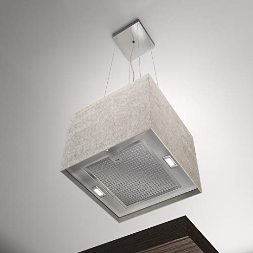 Airforce Concrete 40cm Island Lamp Cooker Hood with Integra System - Ivory
