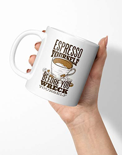 BLAK TEE Espresso yourself Coffee Slogan Porcelain Coffee and Tea Mug 330 ml