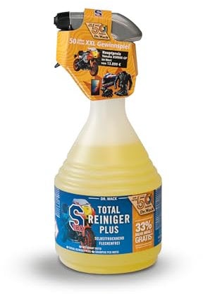 Dr. Wack - S100 Total Reiniger Plus 1000 ml (33% mehr Inhalt gratis) - Limited Edition - Motorrad-Reiniger mit Gel-Formel - Schonende Reinigung von Verschmutzungen - sehr ergiebig & reinigungskräftig