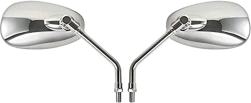 Universal Motorrad Spiegel, 10mm Universal Motorrad Rückspiegel Spiegel Kompatibel mit Die Meisten Motorräder Streetbikes Cruiser Scooter Dirtbikes ATV UTV Harley HONDA Aprilia