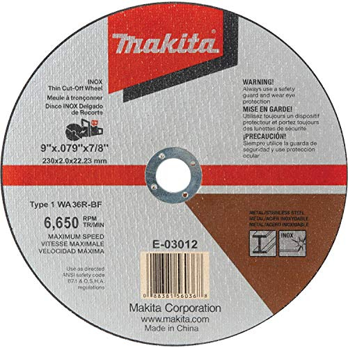 Makita E-03006 Trennscheibe INOX 230 x 2,0 mm, 1 Stück, dünn, für Stahl und Edelstahl, WA36R-BF, EN12413, bestens geeignet für Akku-Trennschleifer