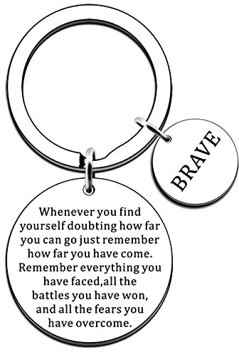 JMIMO Inspirational Keyring for Her Him Class of 2025 Student Graduation Gifts University College Middle High School Graduate Souvenir for Senior Students Brave Keychain Accessory