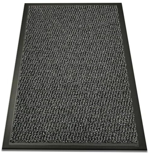 Large/Small Grey Barrier Mat Heavy Duty Indoor Outdoor Dirt Trapper Door Mat Non-Slip Entrance Rug Shoes Scraper Absorbent Carpet (120cm_x_180cm)