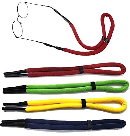Basic Brillenband 4 Stück zuverlässiges Sport Perfekt verstellbares Sportbrillenband Brillenkordel Herren Damen Brillenschnur wasserfestes Brillen band für Wassersport Bootfahren Kajakfahren Surfen