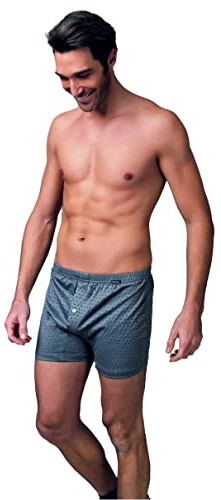 Nottingham 12 Pezzi Boxer Uomo B416S-B416SX Apertura con Bottoni in Filo di Scozia, Assortito(Blu,Grigio Antracite e Nero), 6/XL