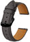 BISONSTRAP Uhrenarmbänder mit Schnellverschluss,Textur Leder Uhrenarmband für Herren und Damen,22mm,Dunkelgrau,Schwarze Schnalle