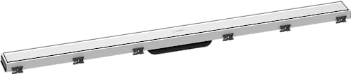hansgrohe Fertigset Duschrinne RainDrain Match, Abflussrinne 1000mm, Bodenablauf Dusche mit höhenverstellbarem Rahmen, Weiß