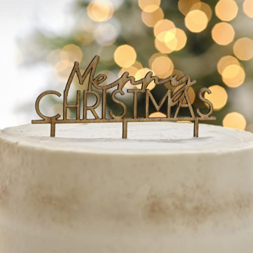 Ginger Ray Kuchendekoration Merry Christmas aus Holz