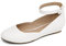 DREAM PAIRS Scarpe Basse da Balletto morbide e Confortevoli con Punta a Punta da Donna,Size 38,Bianco-Pu,REVONA-E