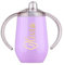 Varsany Personalised Baby Sippy Cup for Toddlers - BPA-Free Stainless Steel Double Walled - Free Flow Sippy Cup - Easy Transition - Purple