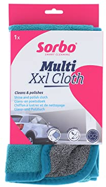 Sorbo Extra Large Microfibre Cleaning Cloth, Ultra Soft & Streak-Free, XXL All-Purpose Cloth for Cars, Pets, Home & Kitchen, Lint-Free Everyday Essential, Green, Grey 30x65cm