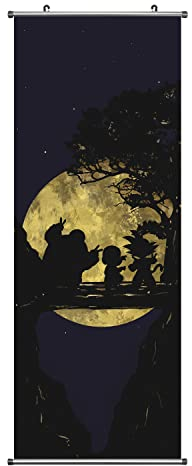 DigiTizerArt Original Creativity Scroll Poster - Fabric Prints 100 cm x 40 cm | Premium and Artistic Anime Theme Gift | Japanese Manga Silhouette Of The Back Hanging Wall Art Room Decor