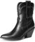 DREAM PAIRS Donna Stivali Cowboy Camperos Western Altezza Polpaccio Scarpe Stivaletti Texani,Size 36,Nero,SDAB2302W-E