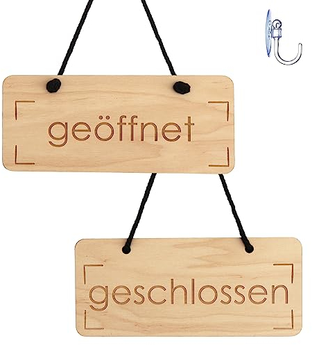 Smile BB Geschlossen Geöffnet Schild für Geschäfte, Geschäft, Holzschild mit Saugnapf