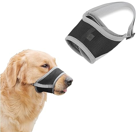 KOBOKO, Maulkorb Kleine Hunde,Maulkorb Mittlere Hunde,Maulkorb für Große Hunde,Maulkorb,Maulkörbe für Hunde,Maulkorb Hund um das Beißen,Bellen und Kauen von Hunden,Verstellbare Schlaufe(M, Grau)