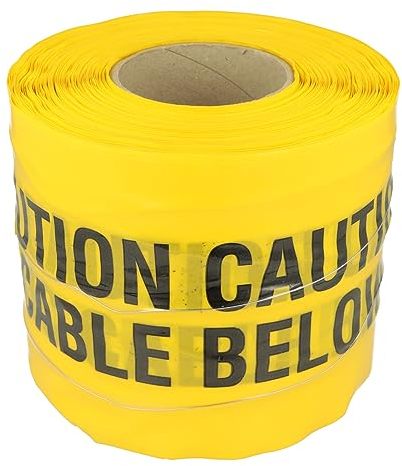 UMT-TRACE | TT METAL DETECTABLE UNDERGROUND WARNING TAPE BLACK TEXT ON YELLOW BACKGROUND 150MM X 100M